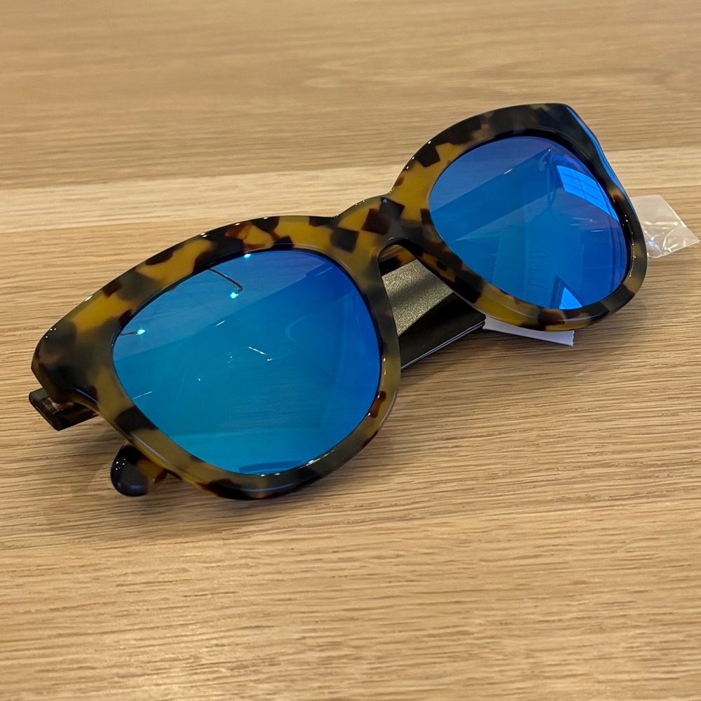 J. Crew Tortoise Shell Sunglasses with Blue Lenses